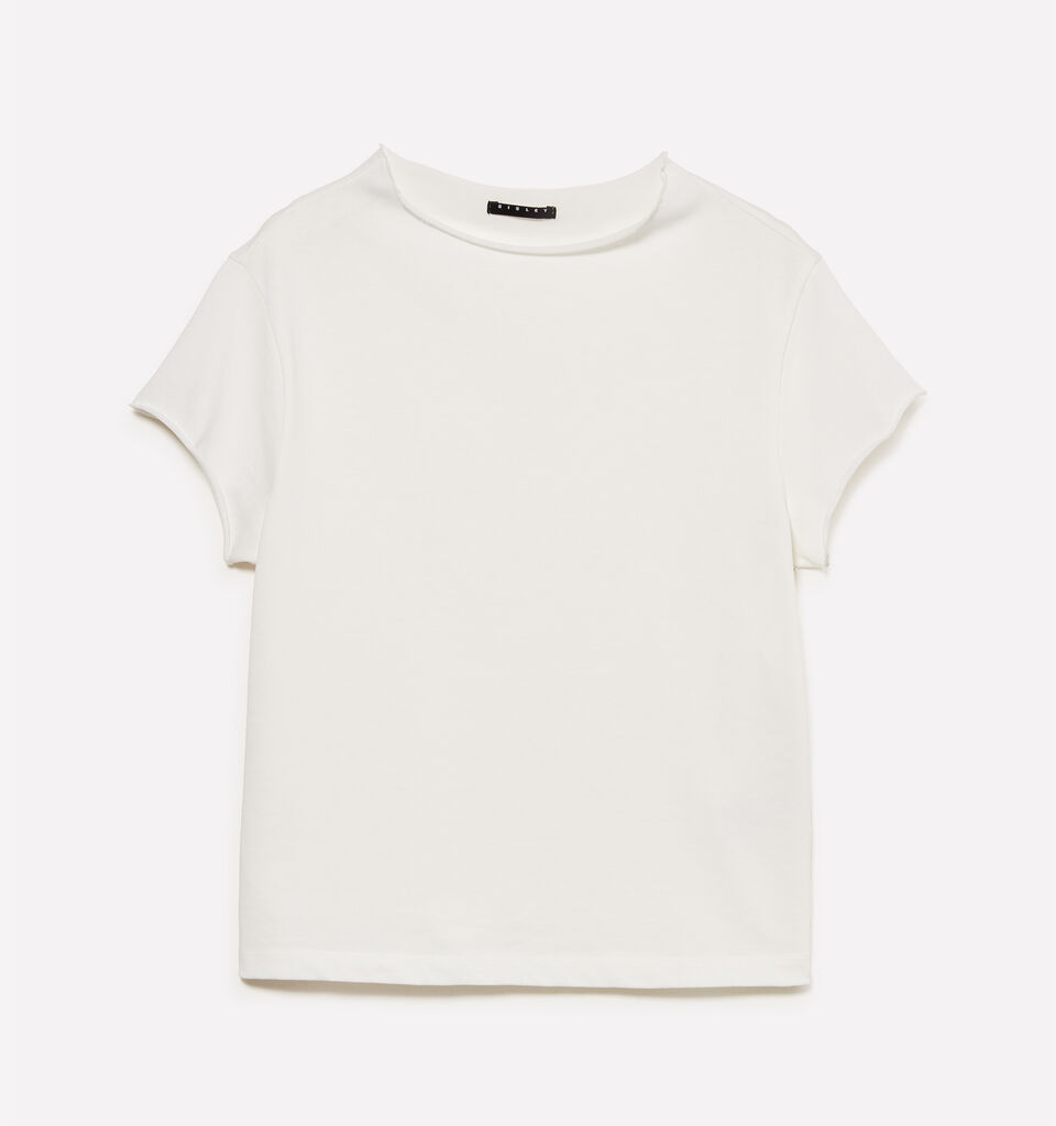 White t-shirt with halter neck - women's short sleeve t-shirts - White | Sisley image number 5
